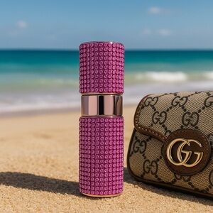 ✨ Pink Rhinestone Refillable Perfume Spray Bottle | Travel Atomizer